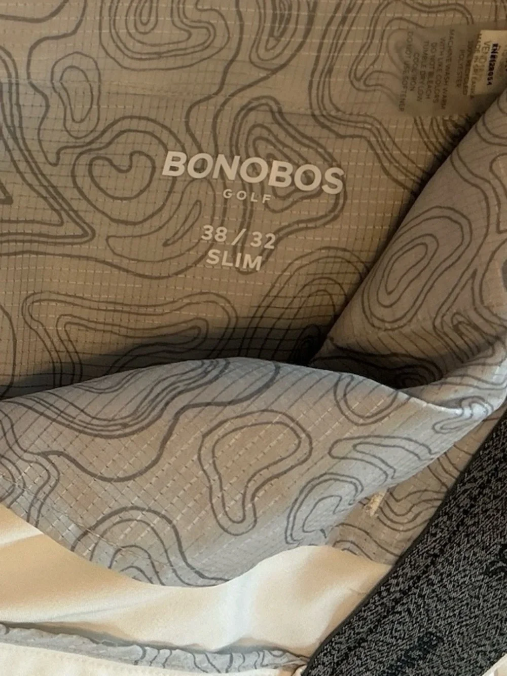 Bonobos Golf Pants Men’s 38x32 “Coconut Milk” Color Slim Fit Performance Stretch